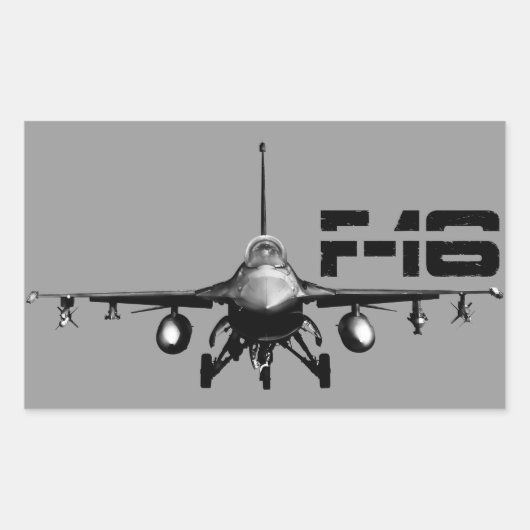 F-16戦闘用《鳥》ハヤブサ長方形ステッカー 長方形シール (正面)