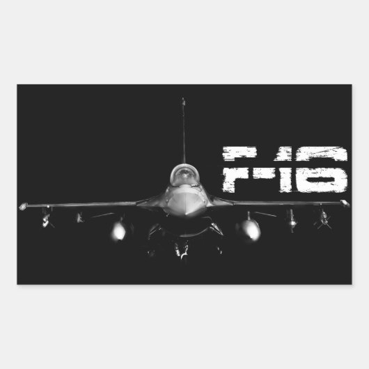 F-16戦闘用《鳥》ハヤブサ長方形ステッカー 長方形シール (正面)