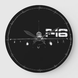 F-16戦闘用《鳥》ハヤブサ・ラウンド（大型）壁掛け時計 ラージ壁時計