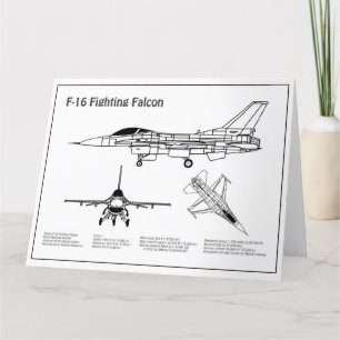 F-16 ファイティングファルコン - 航空機設計図計画 BD サンキューカード
