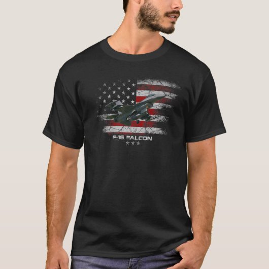 F 16 ファルコン アメリカ軍 戦闘機 パイロット Tシャツ (正面)