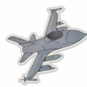 F-16、戦闘用《鳥》ハヤブサ、ジェット戦闘機 シール (正面)