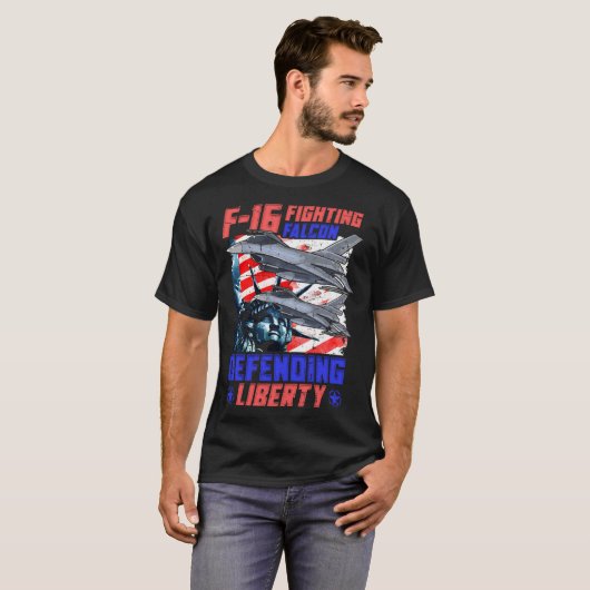 F 16 Airforce Jet Pilot Tシャツ (正面フル)