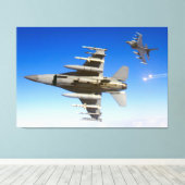 F-16C戦闘用《鳥》ハヤブサ40x60 キャンバスプリント (インサイチュ (ウッドフロア))