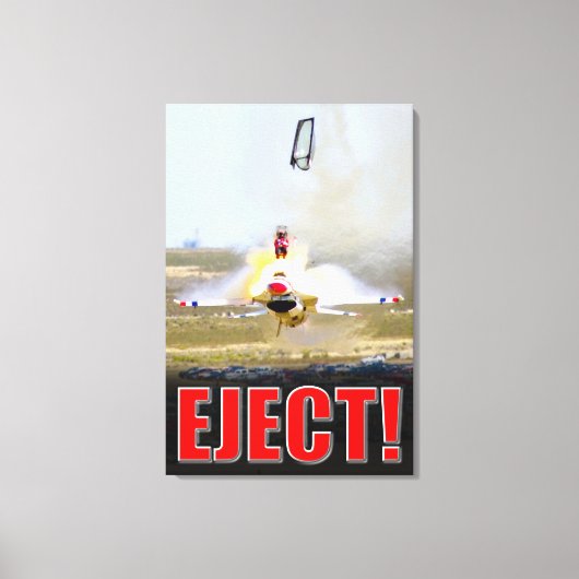 F-16C戦闘《鳥》ハヤブサ – イジェクト！24x36 キャンバスプリント (正面)