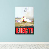 F-16C戦闘《鳥》ハヤブサ – イジェクト！24x36 キャンバスプリント (インサイチュ (ウッドフロア))