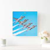 F-16C戦闘《鳥》ハヤブサ スクエア壁時計 (ホーム)