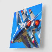 F-16C戦闘《鳥》ハヤブサ スクエア壁時計 (傾斜)