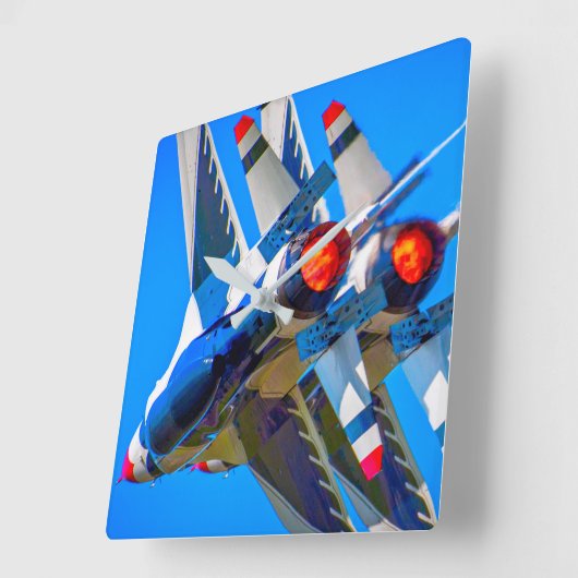 F-16C戦闘《鳥》ハヤブサ スクエア壁時計 (傾斜)