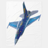 F-16C戦闘《鳥》ハヤブサ フリースブランケット (正面)