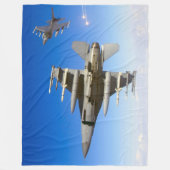 F-16C戦闘《鳥》ハヤブサ フリースブランケット (正面)