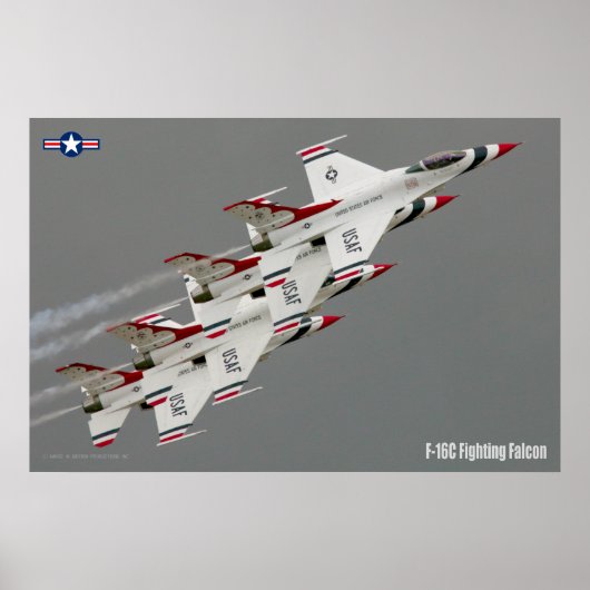 F-16C戦闘《鳥》ハヤブサ ポスター (正面)