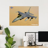 F-16C戦闘《鳥》ハヤブサ ポスター (ホームオフィス)