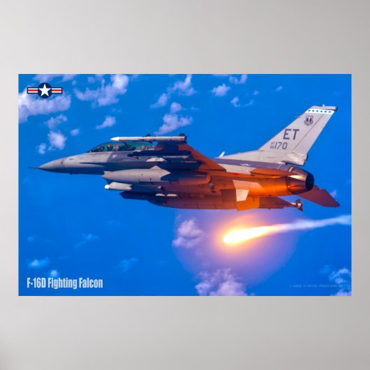 F-16D戦闘《鳥》ハヤブサ ポスター (正面)