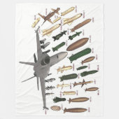 F-18とそのARMAMENTS フリースブランケット (正面)