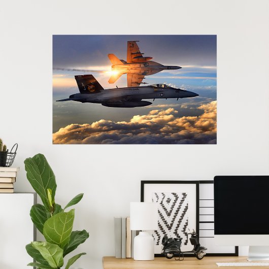 F-18サンセット ポスター (ホームオフィス)