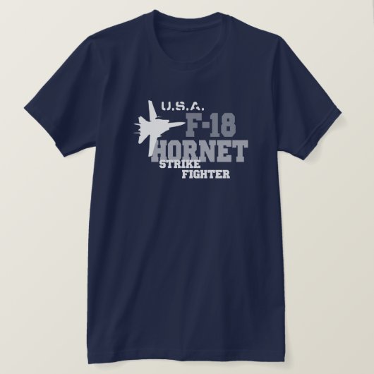 F-18スズメバチ-殴打の戦闘機 Tシャツ (デザイン正面)