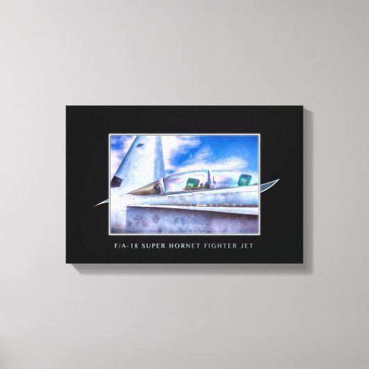 F-18ホーネット戦闘機ジェット機搭載 キャンバスプリント (正面)