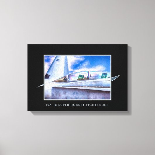 F-18ホーネット戦闘機ジェット機搭載 キャンバスプリント (正面)