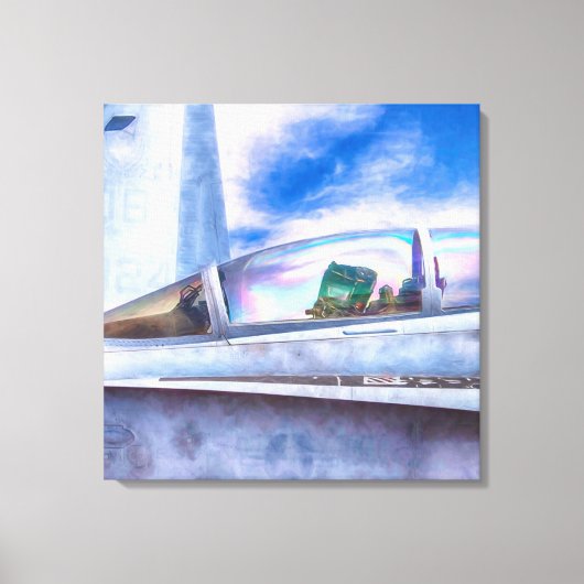 F-18ホーネット戦闘機ジェット機搭載 キャンバスプリント (正面)