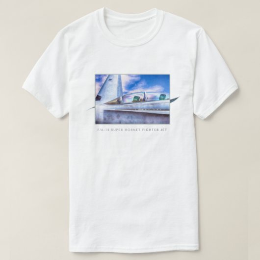 F-18ホーネット戦闘機ジェット機搭載 Tシャツ (デザイン正面)