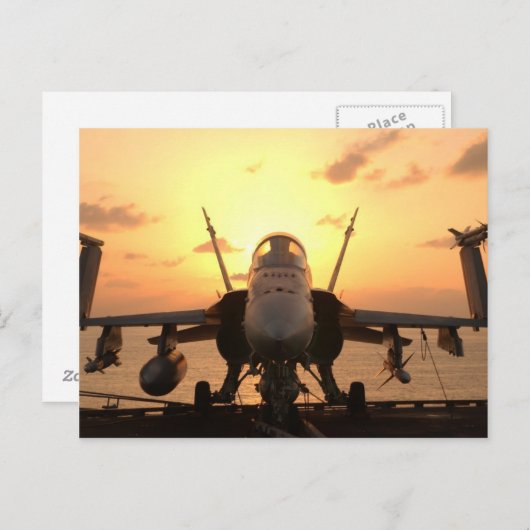 F-18米国空母に乗り組んだ船上のホーネット ポストカード (正面/裏面)