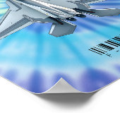 F-22ファイタージェットポスタ鮮やかー（タイダイ） ポスター (角)