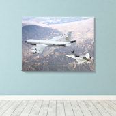 F-22ラプターは、KC-135から燃料を受ける キャンバスプリント (インサイチュ (ウッドフロア))