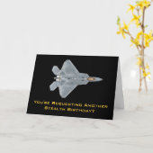F-22ラプターステルス誕生日 カード (黄色い花)