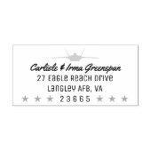 F-22ラプター差出人住所スタンプと星 ラバースタンプ (インプリント)