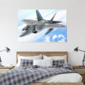 F-22ラプター軍隊ジェット キャンバスプリント (インサイチュ (寝室))
