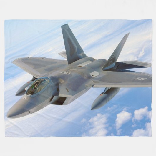 F-22ラプター軍隊ジェット フリースブランケット (正面(横))