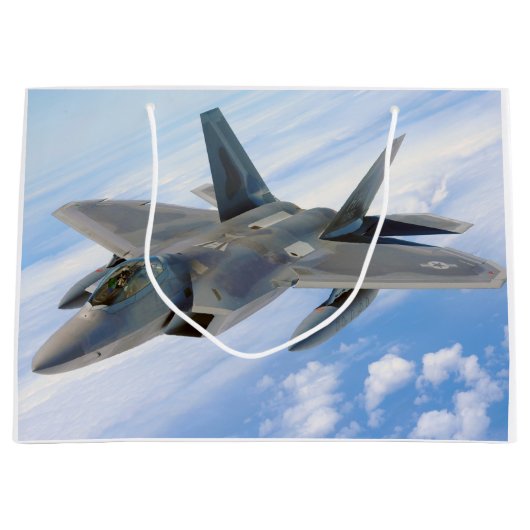 F-22ラプター軍隊ジェット ラージペーパーバッグ (正面)
