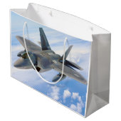 F-22ラプター軍隊ジェット ラージペーパーバッグ (裏面アングル)