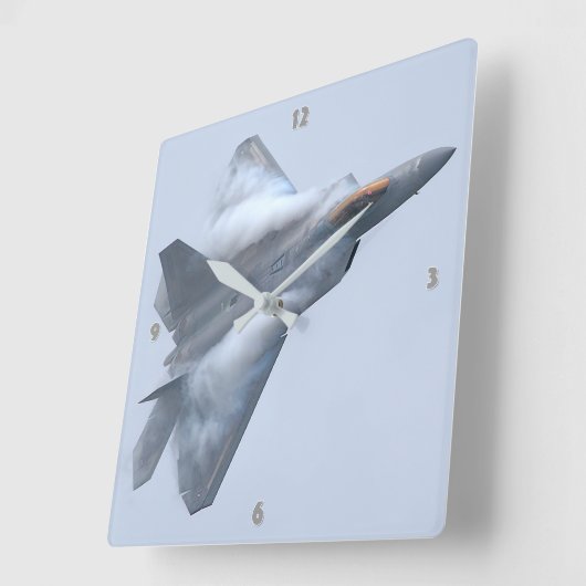 F-22ラプター スクエア壁時計 (傾斜)