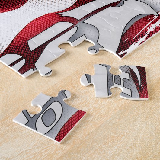 F-22猛禽および米国旗 ジグソーパズル (側面)