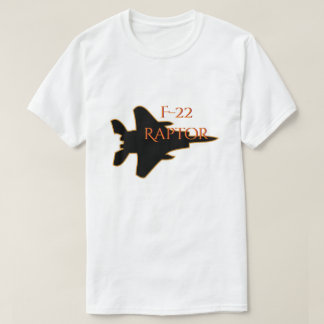 F-22猛禽のシルエットの軍のジェット戦闘機 Tシャツ