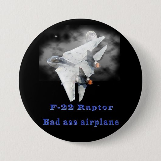 F-22猛禽のデザイン 缶バッジ (正面)