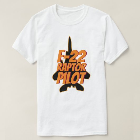 F-22猛禽のパイロットの軍のジェット戦闘機 Tシャツ (デザイン正面)