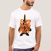 F-22猛禽のパイロットの軍のジェット戦闘機 Tシャツ (正面)