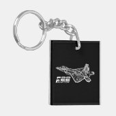 F-22猛禽の正方形(両面の) Keychain キーホルダー (正面左)