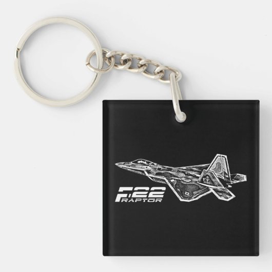 F-22猛禽の正方形(両面の) Keychain キーホルダー (正面)
