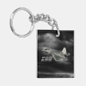 F-22猛禽の正方形(両面の) Keychain キーホルダー (正面左)
