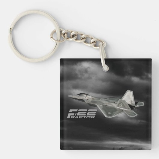 F-22猛禽の正方形(両面の) Keychain キーホルダー (正面)