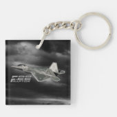 F-22猛禽の正方形(両面の) Keychain キーホルダー (裏面)