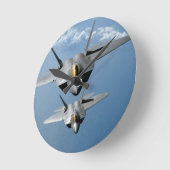 F-22猛禽8"柱時計 ラウンド壁時計 (傾斜)