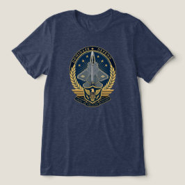 F-22 ラプター戦闘機クレスト トライブレンドTシャツ