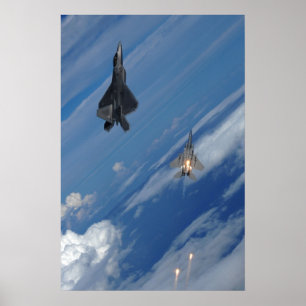F-22 RaptorおよびF-15 Eagle ポスター