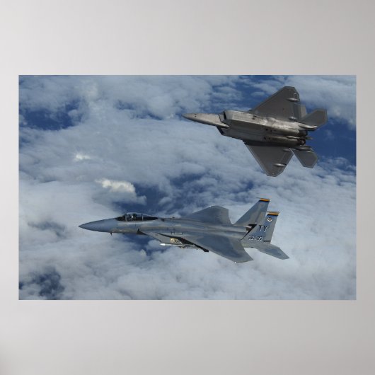 F-22 RaptorとF-15 strike eagle ポスター (正面)