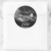 F-22 RAPTORクラシックラウンドステッカー ラウンドシール (バッグ)